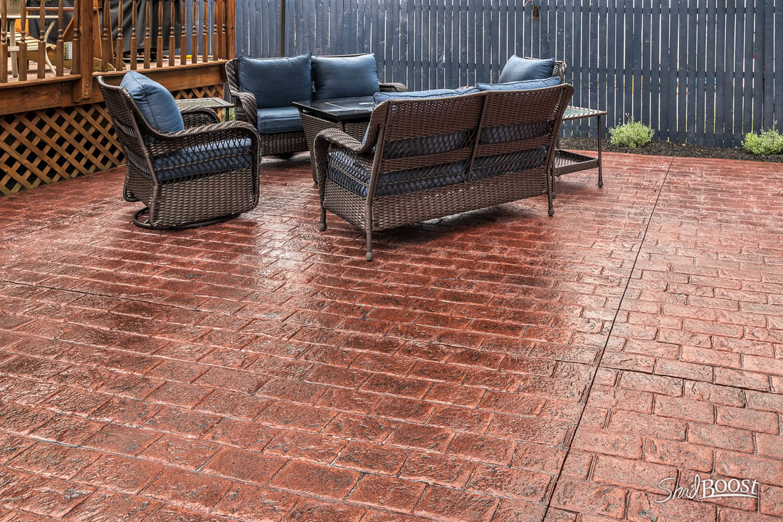 Stamped Concrete with Red Brick Look